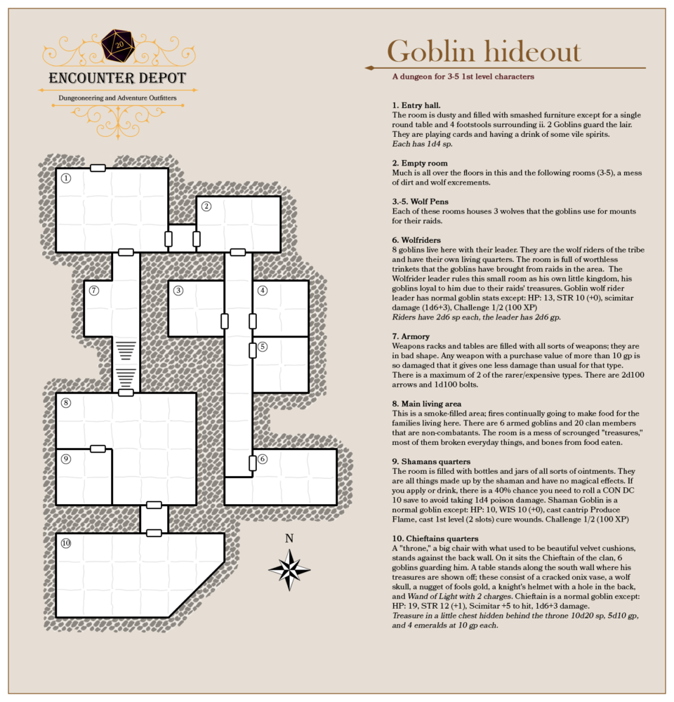 Goblin Hideout a DnD Adventure - Encounter Depot