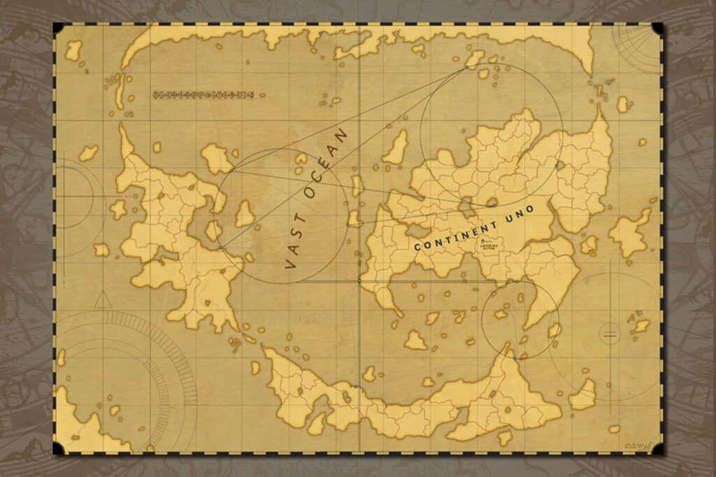 Map of a world for a roleplaying game